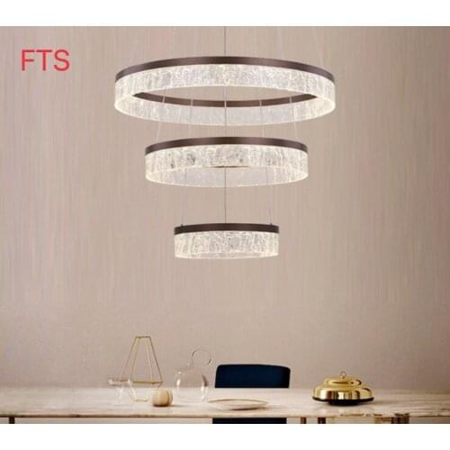 Creative chandelier aluminum round chandelier simple living room lamp designer study model room bedroom dining room lamps
