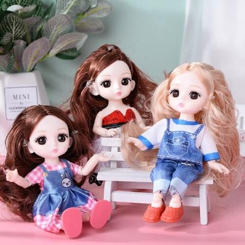 17CM BJD Doll 13 Movable Joints BJD Toys Long Hair With Fashion Princess Dress Gift Children Cute BJD Doll Toys For Girls