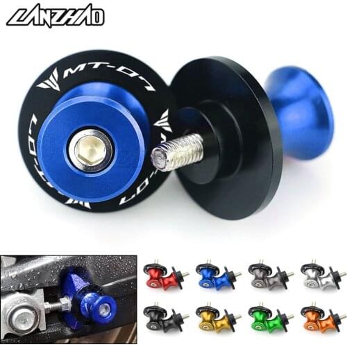MT07 Motorcycle Swingarm Spools M6 Stand Screws CNC Aluminum Motorcycle Accessories for Yamaha MT07 2013-2019