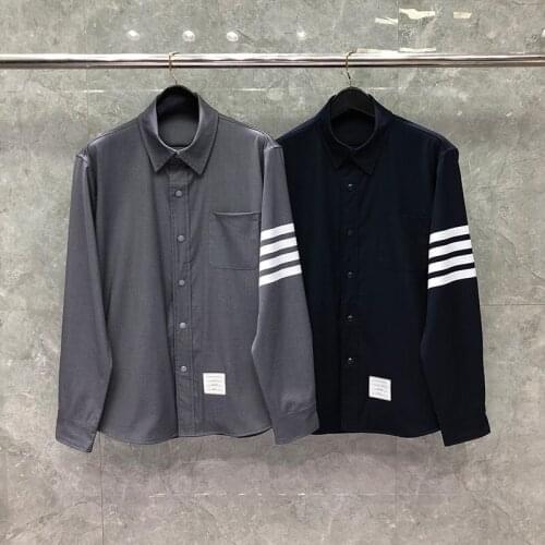 2021 Fashion Brand Jacket Men Cardigans Clothing Loose Spring Autumn Turn-Down Collar Shirts Striped Casual Coat