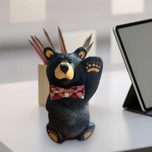 New Fashion Design Cute Rope Swing Bear Pendant Resin Statue Indoor Outdoor Decoration Figurines Home Decoration Accessories