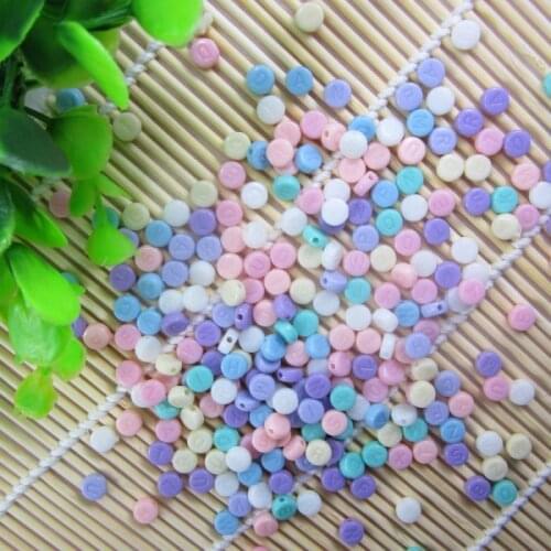 Wholesale Mixed Colors Flat Round Alphabet Acrylic Letter Beads for DIY Loom Bracelet 200pcs BJ-15