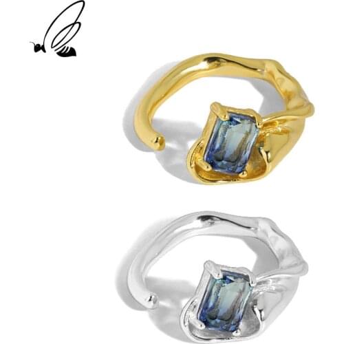 SSTEEL 925 Sterling Silver Irregular Korean Zircon Open Rings Gifts For Women Personalized 2021 Funky Trend Western Jewelry