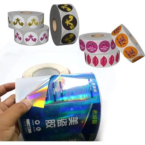 White or black ink printing for glossy gold PVC sticker custom