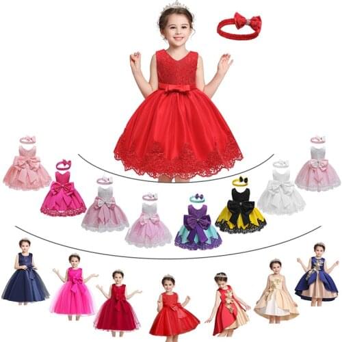Birthday Party Dress Girl Carnival Kids Dresses for Girls Cute Princess Dress Christmas Prom Designs Gown Childrens Clothing