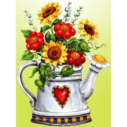 Full Square Diamond flower 5D DIY Diamond Painting Sunflower and vase Embroidery Cross Stitch Rhinestone Mosaic home Decor gifts