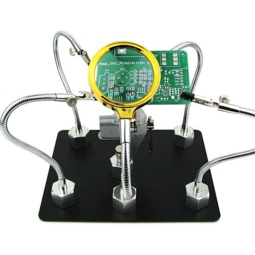 Big Size Helping Hands Soldering Station PCB Fixture With Universal Metal Base 4 Flexible Arms Circuit Board PCB Holder JIG