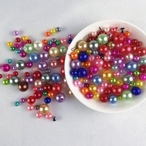 Color mixed two-hole imitation pearl bracelet jewelry clothing decoration accessories handmade materials 6-12mm round beaded