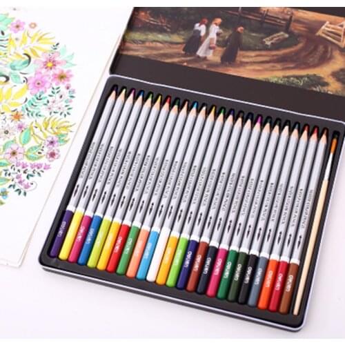 Scribble scribble pen Deli 24/36/48/72 color water soluble iron box color art drawing color pencil lead paint