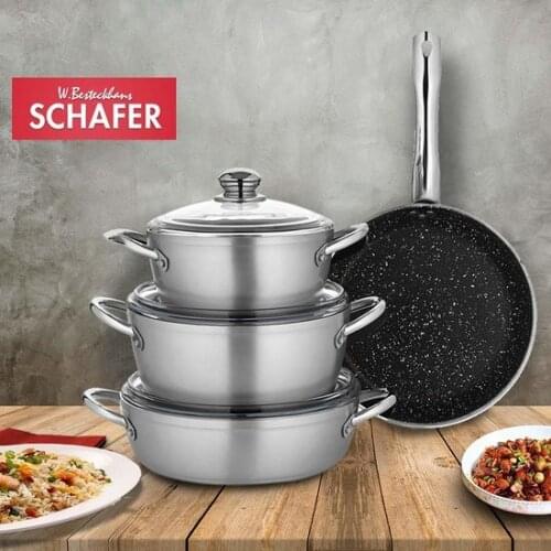 Schafer Beste 7 PCS Granite Nonstick Square Stylish Turkish Cookware Set