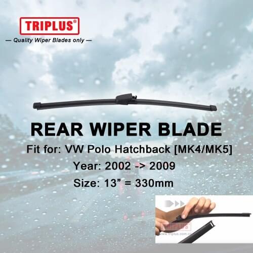 Rear Wiper Blade for VW Polo MK4 MK5 Hatchback (2002-2009) 1pc 13" 330mm,Car Rear Windscreen Wipers,for Back Windshield Blades
