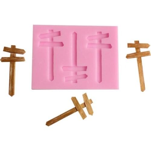Signpost silicone mold chocolate DIY fondant cake decorating tools lace border indicator road sign sugar mold kitchen baking