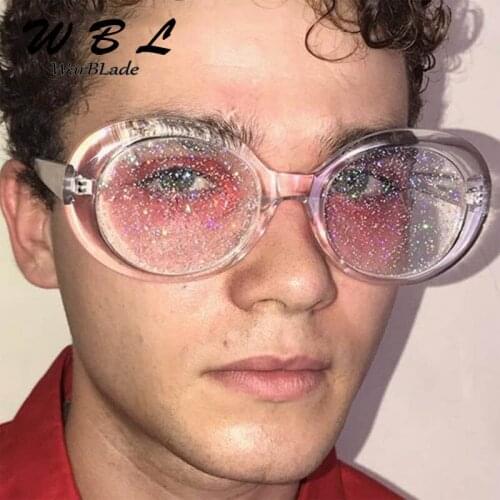 WarBLade 2019 Brand Oval Sunglasses Women Men Candy Color Colorful Cool Flash Lens Designer Red Yellow Glasses New Arrival
