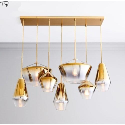 Northern Europe Modern Color Plating Gradual Change Glass Pendant lights Living Room Decoration Bar Restaurant Bedside Dining