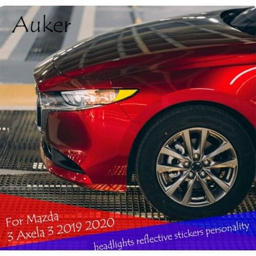 Car headlights reflective stickers personality anti-collision emergency lights 2Pcs/Set For Mazda 3 Axela 3 2019 2020
