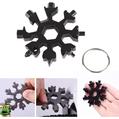 18 in 1 multi hex wrench purpose survival camp key ring pocket tool multifunction Screwdriver outdoor snowflake multi wrench