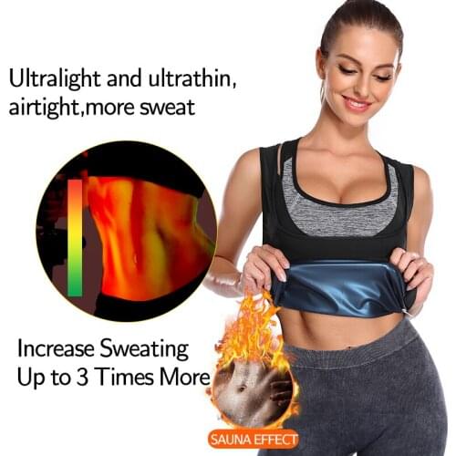 Womens Sweat Vest Compression T-Shirt Slimming Body Shaper for Weight Loss Sauna Tank Top Shapewear Tummy Control Fat Burner