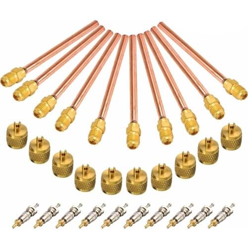 10 Valve 1/4" SAE x 1/4" OD x 4" stem Core AC Refrigeration