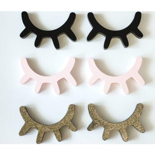 2pcs/set Unicorn Party Cute Wooden 3D Eyelash Wall Sticker Birthday Party Decorations Kids Baby Shower Decorations for Home