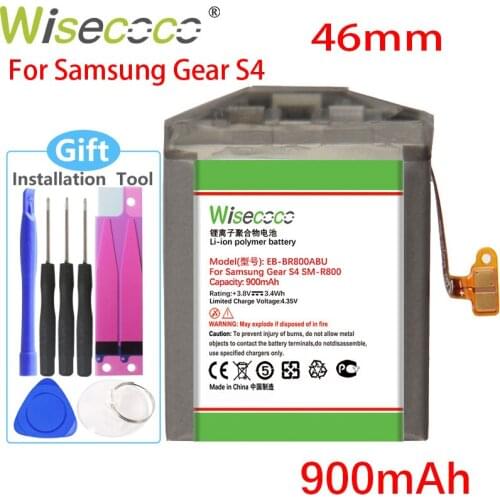 WISECOCO 900mAh EB-BR800ABU Battery For Samsung Gear S4 SM-R800 SM-R810 SM-R805 SmartWatch +Track code