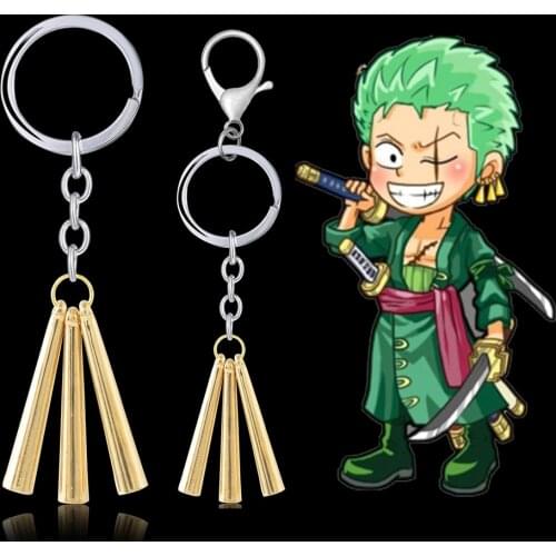 Anime One Piece Keychain Roronoa Zoro Sauron Metal Key Holder Ring Chain For Bag Pendant Men Jewelry Llaveros Hombre Accessories