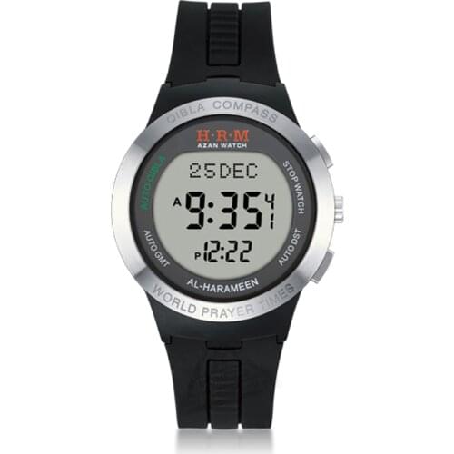 Qibla Watch for Muslim with Prayer Alarm and Hijri Calendar Azan Time Wristwatch Including Compass Islam Gift