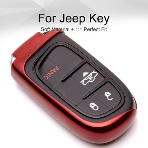 NEW Key Case Cover For Jeep Renegade Compass 2019 Wrangler jk tj Grand Cherokee Patriot Car Keychain TPU Key Fob Case Shell Ring
