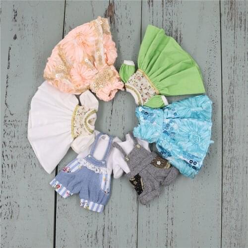 DBS Blyth icy doll clothes Floral skirt and casual overalls outfit suit for 1/6 30cm JOINT body girl gift toy