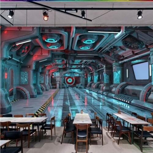 Dropship Colomac Geometric Wallpaper Cosmic Space Cabin Spacecraft Children Wallpaper 3d Foto Mural Living Room Decoracao Casa