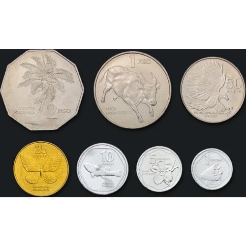 Philippines Set 7 New Genuine Original Coins 100% Real Collect Issuing Coins Unc Aisa