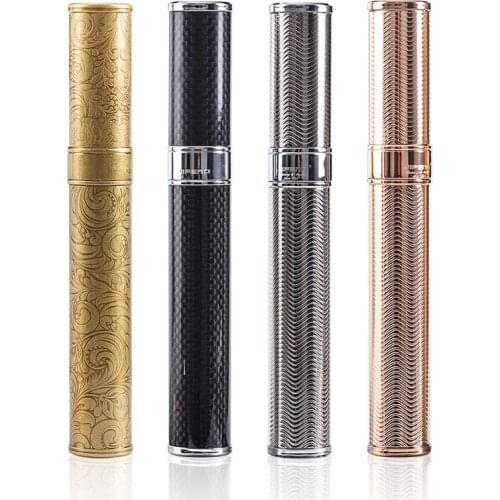 Cigar Tube Sealed Humidor Portable Tube Metal Outdoor Holder Single Travel Carving Moisturizing Tube Accessories