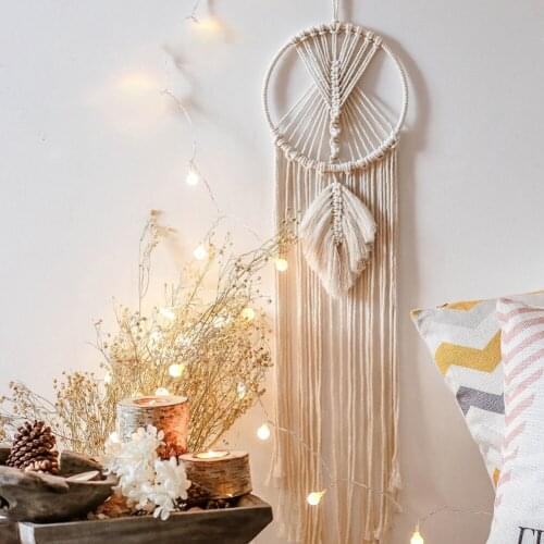 Macrame Tapestry Boho Decor Dreamcatcher Leaf Macrame Wall Hanging Room Decoration Dorm Room Decor Gift Woven Tapestry
