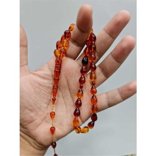 Islamic Tasbih Muslim Rosary Beads 33 Prayer Rosary For Men Bracelet For Men Accessory amber oltu amber stone Handmade Turkey
