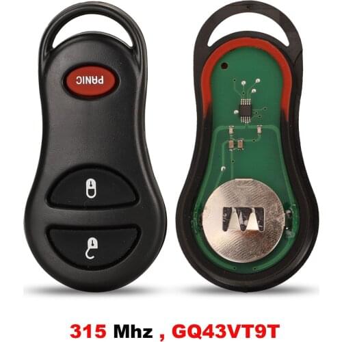 Jingyuqin 315 Mhz GQ43VT9T 2+1 Buttons Remote Car Key For Chrysler Dodge Jeep 1998-2004 Jeep Cherokee Grand Cherokee