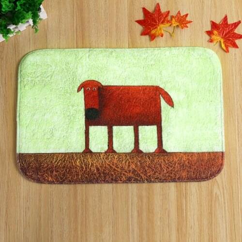 Latest design red dog in front of non-slip mats bedroom home