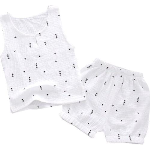Summer Children Cotton Clothes Infant Small Triangle Vest Shorts 2pcs/Sets Toddler Casual Wear Clothing Girls Fashion Tracksuits