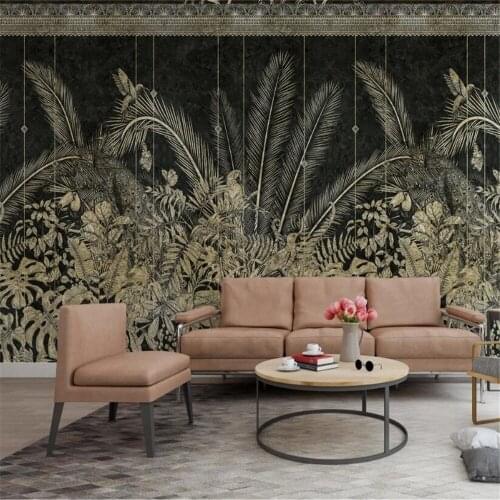 Milofi custom 3D mural wallpaper non-woven fabric European luxury subtropical banana flower and bird photo background wall
