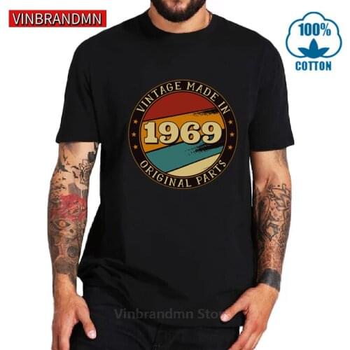 Fashion 60s Clothing Vintage 1969 All Original Parts T Shirt men Retro Tops Born In 1969 Classic T-Shirt 1963 Birth Year tshirts