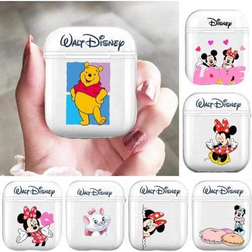 Disney Minnie Mouse Mickey Soft Silicone Cases For Airpods 1/2 Protective Bluetooth Wireless Earphone Cover For Air Pods Chargi