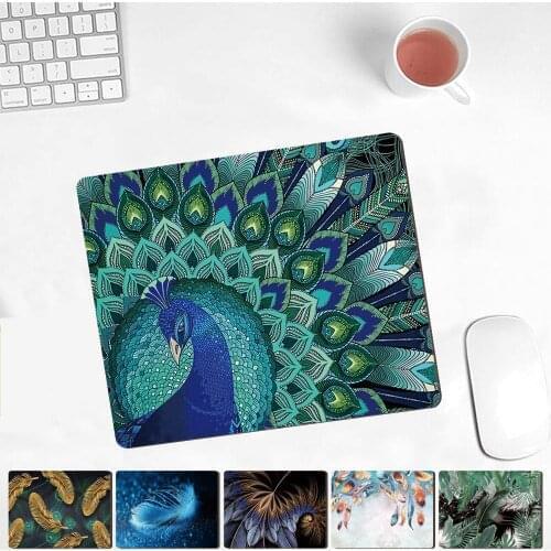 Mouse Pad Feather Series Pattern Game Mouse Pad PU Leather Mat Waterproof Pad Mousepad for Office Laptop Home Work Mousepad