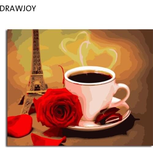 DRAWJOY Framed Picture DIY Painting By Numbers Canvas Oil Painting Home Decoration For Living Room Of Still Life