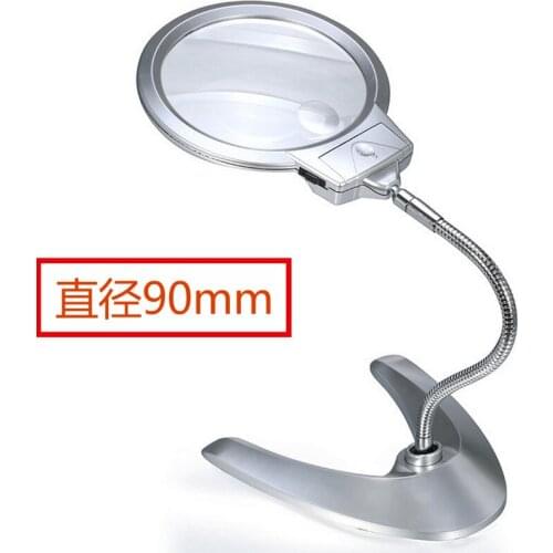Desktop magnifying mirror multifunctional desktop bracket reading magnifier 8/20 times LED lamp maintenance