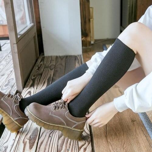 New Leg Socks Autumn and Winter New Knee Length Solid Stockings Thigh High Socks Thigh High Cute Socks Long Socks