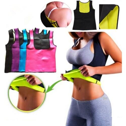New Womens Weat Sauna Body Shaper Slimming Vest Thermo Neoprene Waist Trainer Firm Plus Size Shapewear Double Layer Belt Corset