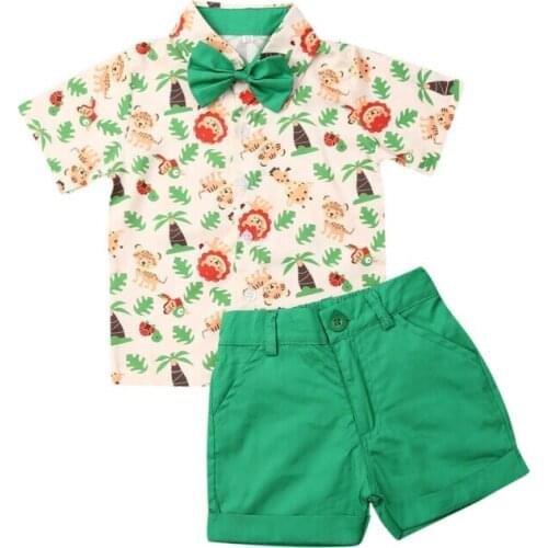 Toddler Kid Baby Boy Clothes Cute Lions Shirt Short Sleeve Tops Shorts Pants Outfits Set Children Kids New Fashion