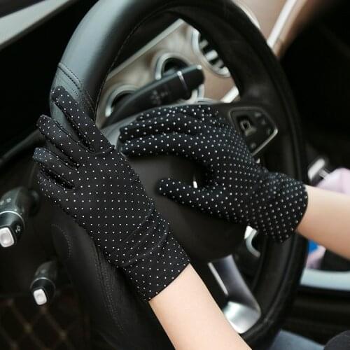 Womens Fashion Summer Gloves Gloves Anti-skid Sun Protection Driving Short Thin Gloves Dot Women Gloves