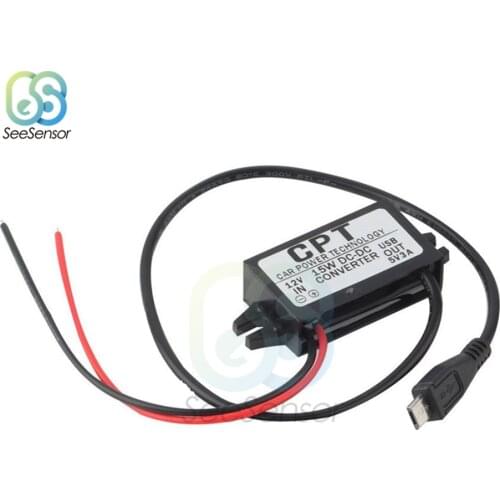 DC/DC 12V to 5V 3A 15W Micro USB Car Power Buck Converter Regulator Step Down Voltage Power Supply Output Adapter Low Heat