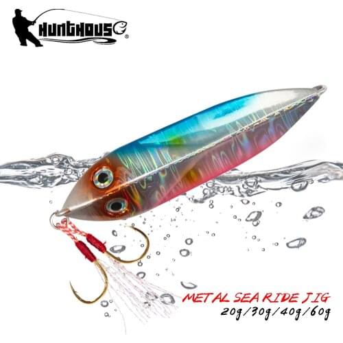 HuntHouse Cast Jig Spoon 20G 40G Shore Casting Jigging Lead Fish Sea Bass Bluefish Lure Artificial Bait Fishing Tackle lw808
