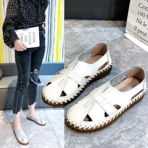 Womens Shoes Spring Summer Soft Sole Casual Mother Sandals New Ladies Large Size Baotou Hole Sandals Women Size 35-43