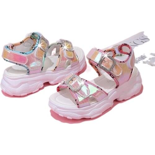 Womens Platform Wedge Sandal Nice Summer Chunky Sandals High Heels Shoes Female Buckle Platform Flash Casual Woman Sport Sandal